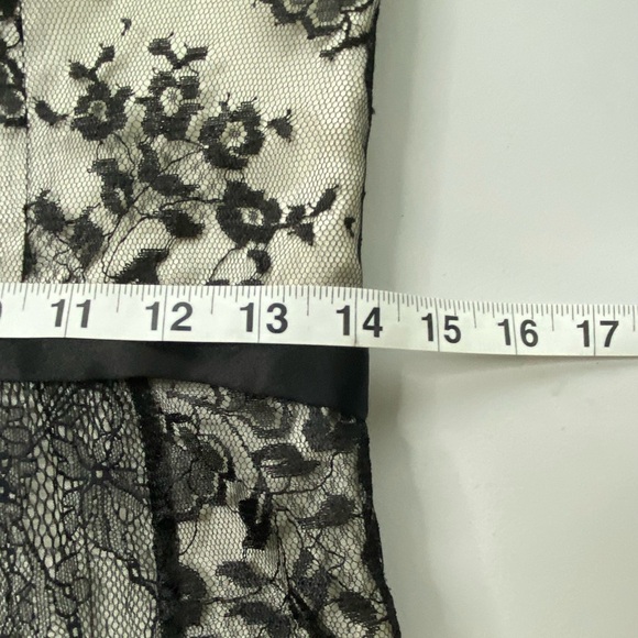 Vintage Lace Black Dress 10 Tall Fit and Flare Babydoll Whimsigoth Fairy ABS Y2K - Picture 10 of 15